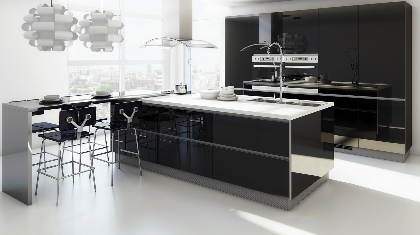 Muebles de cocina modernos sin tiradores